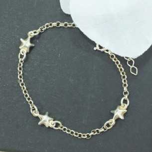 Pulsera Plata Estrellas