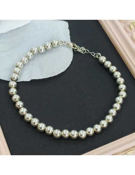 Pulsera Plata Bolas Grandes L