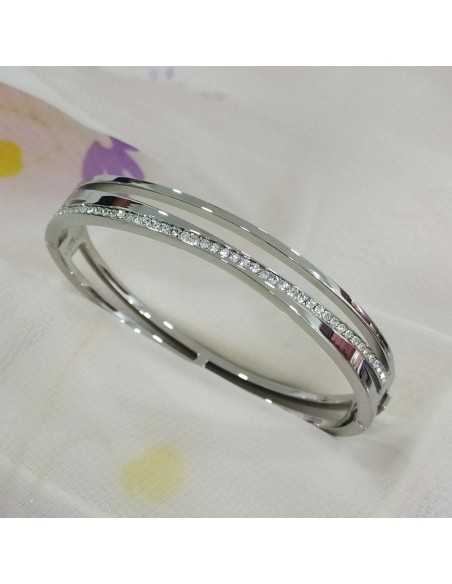 Lotus Style Pulsera Rígida Circonitas