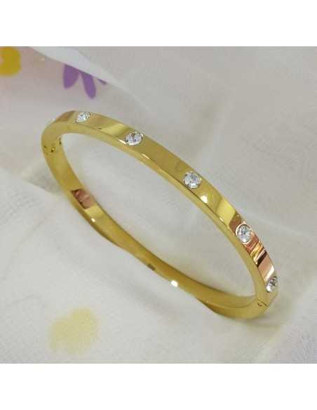 Lotus Style Pulsera Caña Circonitas