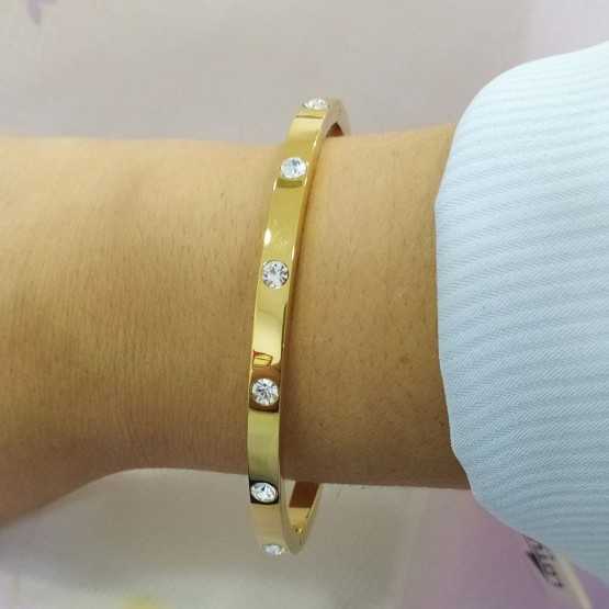 Lotus Style Pulsera Caña Circonitas