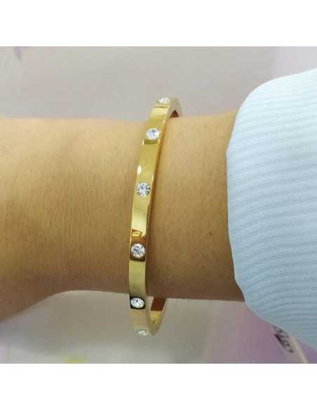 Lotus Style Pulsera Caña Circonitas