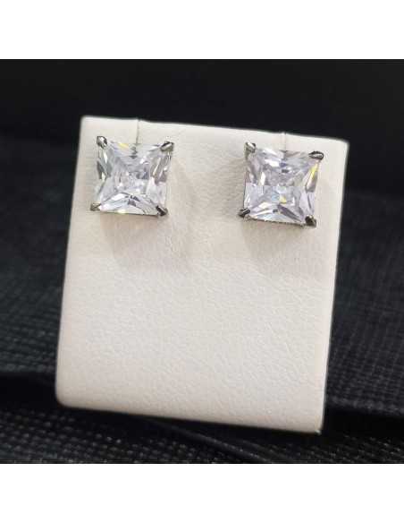 Lotus Style LS2166-4 Men´s Earrings Circonita Cuadrado