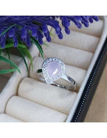 Lotus Silver Anillo Gota Rosa