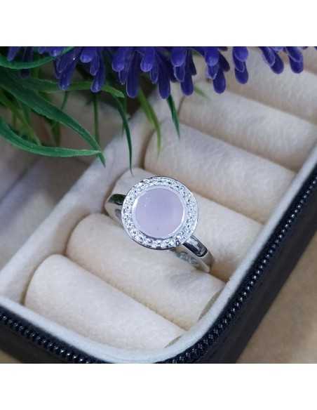 Lotus Silver Anillo Círculo Rosa