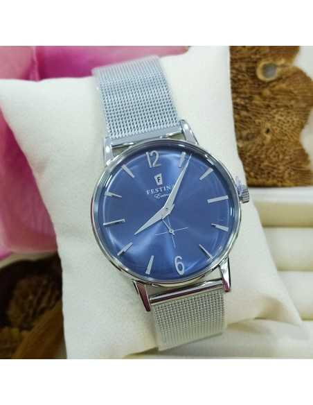 Festina Extra Cadena Milanesa Vintage Esf. Azul