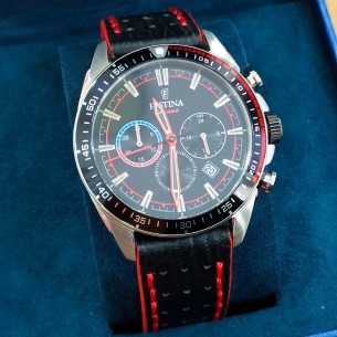 Festina The Originals Crono Caucho Negro/Rojo