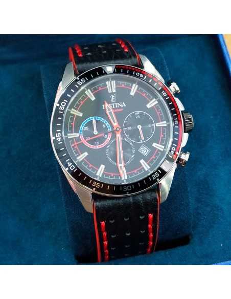 Festina The Originals Crono Caucho Negro/Rojo