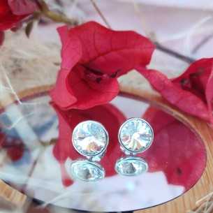 Liska Pendientes Cristales Redondos de Colores a Presión