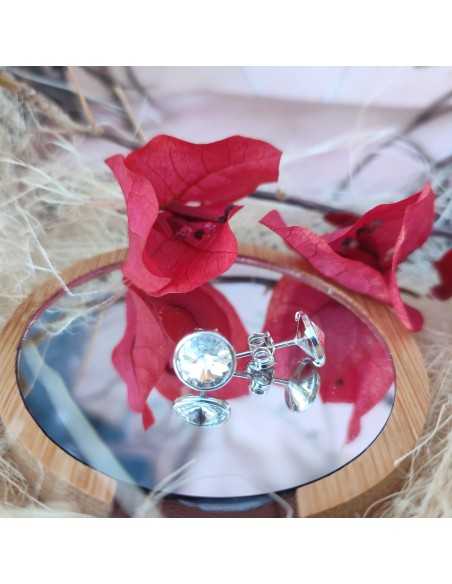 Liska Pendientes Cristales Redondos de Colores a Presión