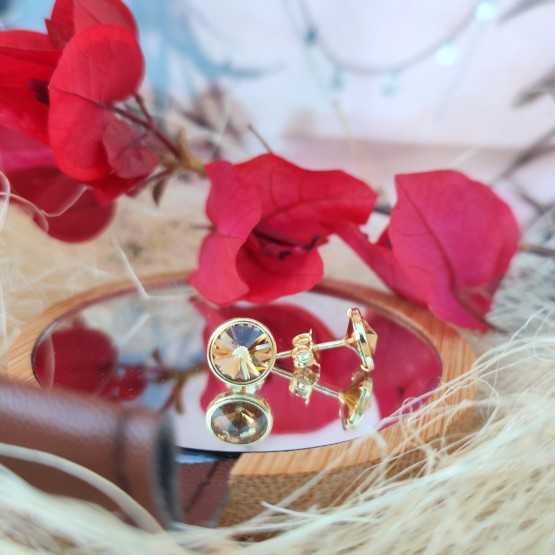 Liska Pendientes Cristales Redondos...