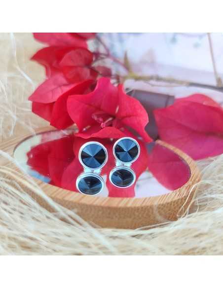 Liska Pendientes Cristales Redondos de Colores a Presión