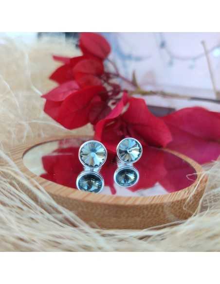 Liska Pendientes Cristales Redondos de Colores a Presión