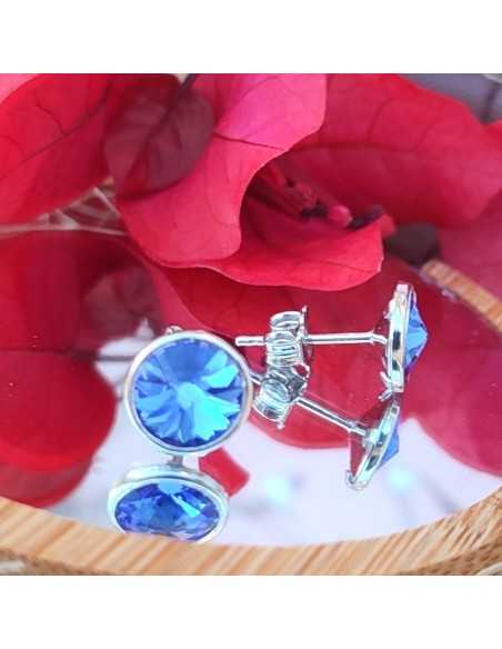 Liska Pendientes Cristales Redondos de Colores a Presión