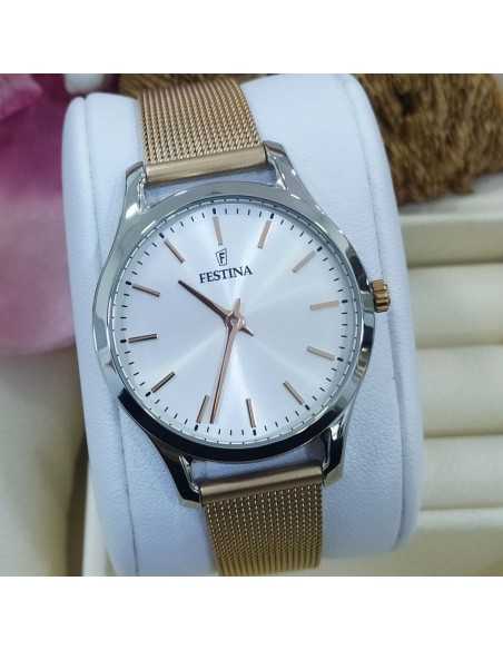 Festina BoyFriend Cadena Milanesa Chapado Rosa