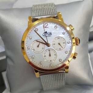 Lotus Trendy Crono Cadena Milanesa Rosa