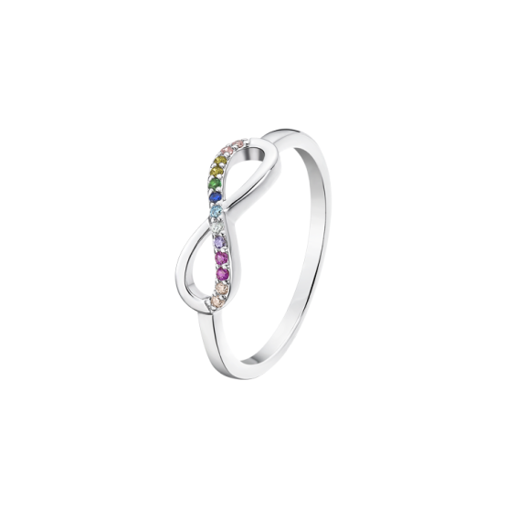 Lotus Silver Anillo Infinito Multicolor