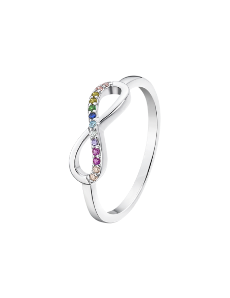 Lotus Silver Anillo Infinito Multicolor