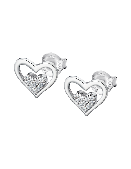 Lotus Silver Moments Corazones con Circonitas