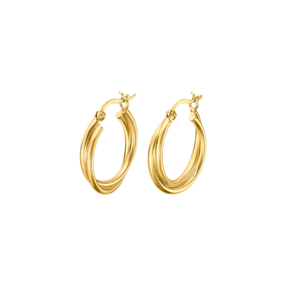 Lotus Silver Hoops Cruzados