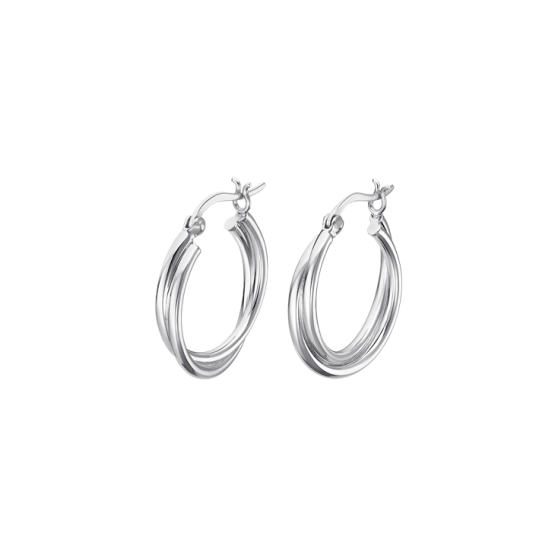 Lotus Silver Hoops Cruzados