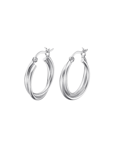 Lotus Silver Hoops Cruzados