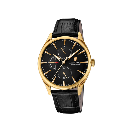 Festina Multifunción Esf. Negro/ Dorado