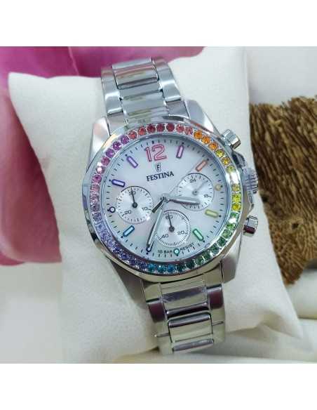 Festina Chrono Sra. Esf. Plata Multicolor