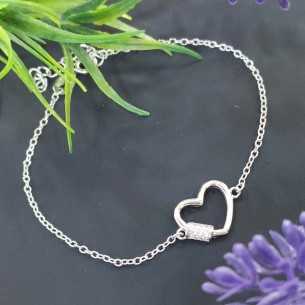 Amagoa Pulsera Corazón Circonitas