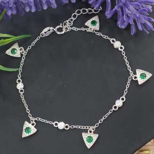 Amagoa Pulsera Triangulo Esmeralda