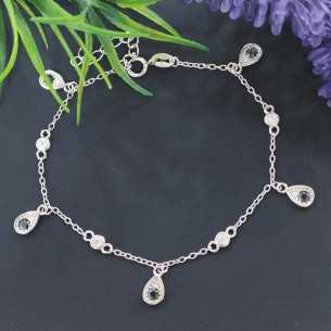 Amagoa Pulsera Lágrima Circonita Negra