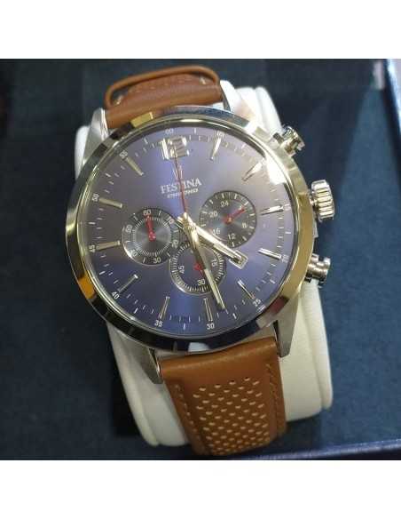 Festina Timeless Crono Marrón Esf. Azul
