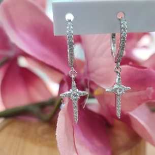 Amagoa Aros de Plata con Cruz