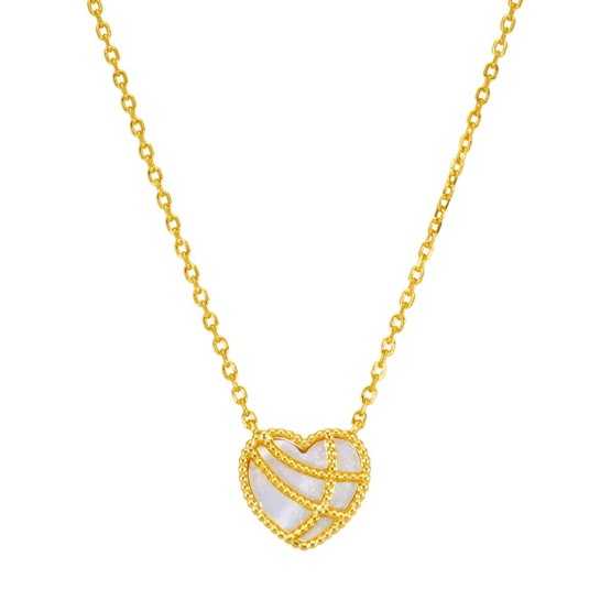 Marea Gargantilla Corazón Nácar Dorado