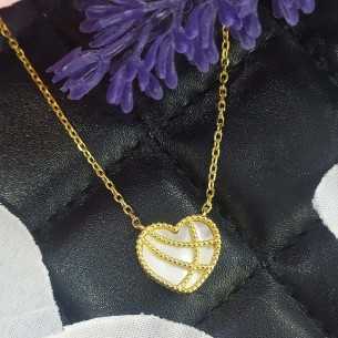 Marea Gargantilla Corazón Nácar Dorado