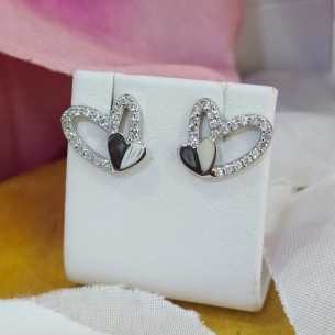 Amagoa Pendientes Doble Corazón