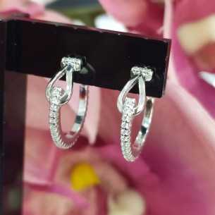 Amagoa Pendientes Semi Aro Circonitas