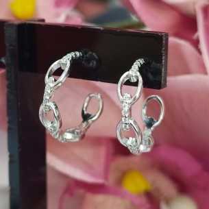 Amagoa Pendientes Semi Aro Eslabón