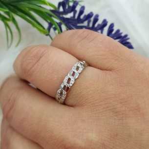 Amagoa Anillo Eslabón Circonitas