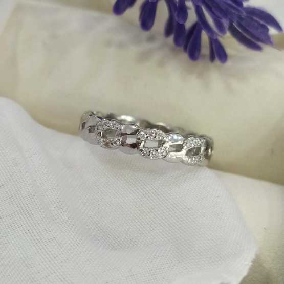 Amagoa Anillo Eslabón Circonitas