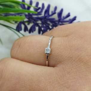 Amagoa Anillo Solitario Liso