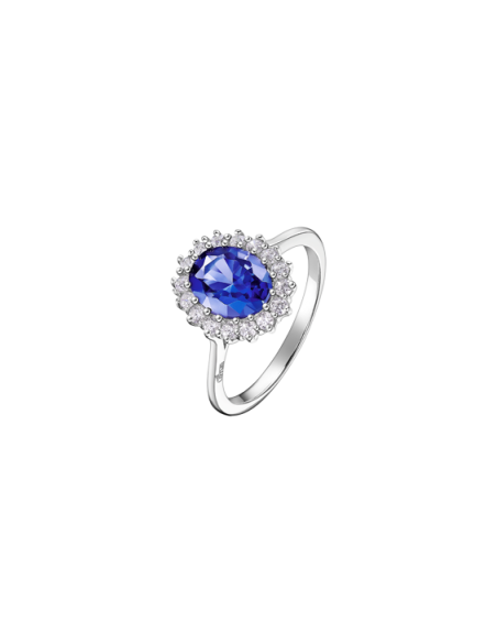 Lotus Silver Anillo Zafiro Circonitas