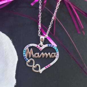 Lotus Silver Gargantilla Corazón Mamá Color