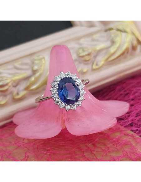 Lotus Silver Anillo Zafiro Circonitas