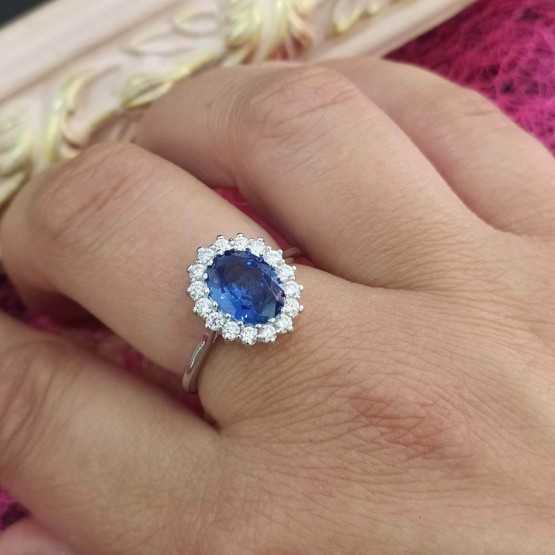 Lotus Silver Anillo Zafiro Circonitas