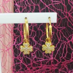 Towanda Pendientes Aro Trébol