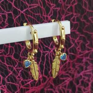 Towanda Pendientes Corazón Pluma