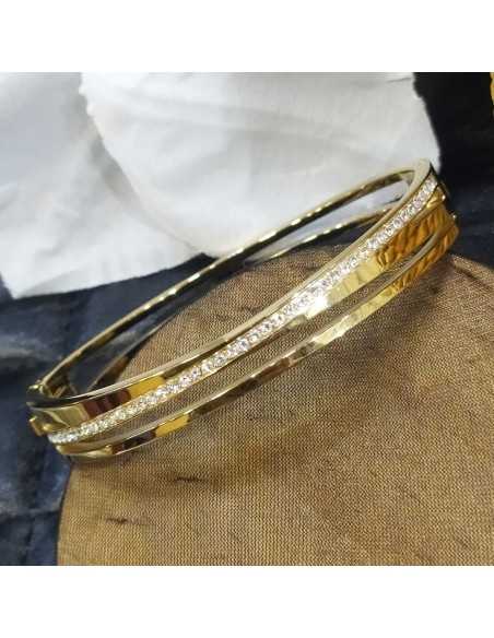 Lotus Style Pulsera Rígida Circonitas