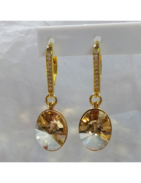 Liska Pendientes Cristal Champagne