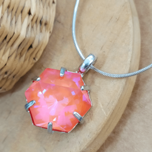 Aragón Carmona Colgante Redondo Cristal Melocotón